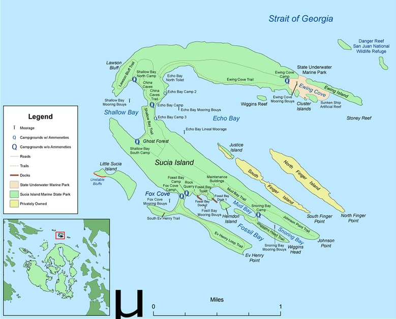 Sucia Island hiking trails.