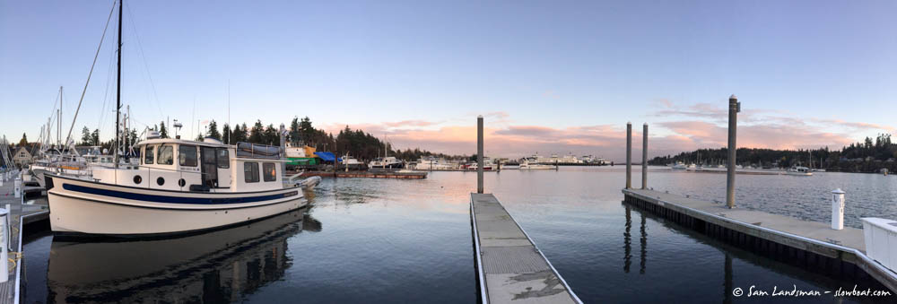 Moored in Eagle Harbor. Where are all the boats?